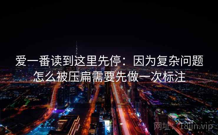 爱一番读到这里先停：因为复杂问题怎么被压扁需要先做一次标注